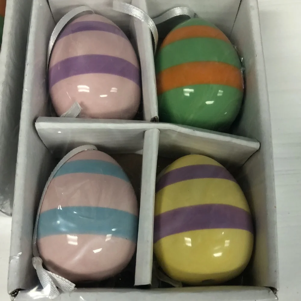 8‎ wooden Easter eggs 2.5” egg ornaments